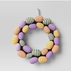 NWT Threshold Easter Egg Wreath Multicolor 14 Inch Spring Door Decor